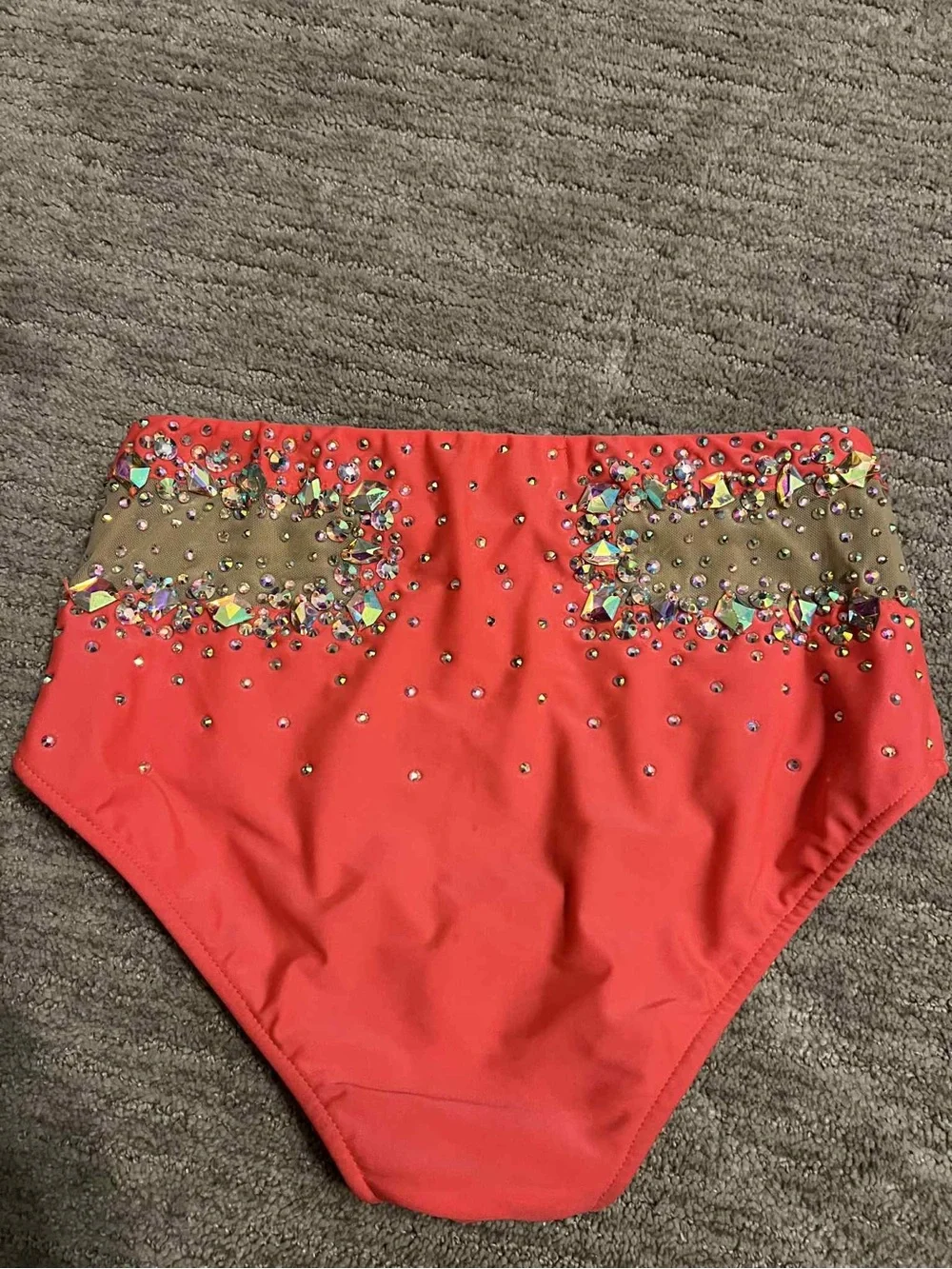 Glamour Coral Dance Two-Piece Costume with stones and arm bands